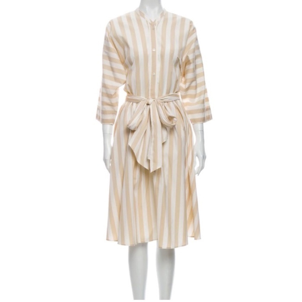 TOME wide stripe front tie dress